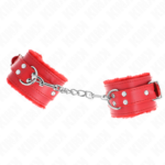 KINK - RESISTENZA DA POLSO IMBOTTITA IN PELLICCIA ROSSO CON CINTURA ROSSA REGOLABILE 17-29 CM X 6 CM - immagine 2