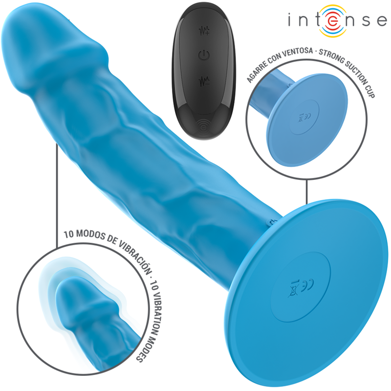 img_196212_8a796f099190c768b8feac78162ad2f9_1.png INTENSE - PHOEBE VIBRATORE REALISTICO 10 VIBRAZIONI TELECOMANDO BLU - immagine 1