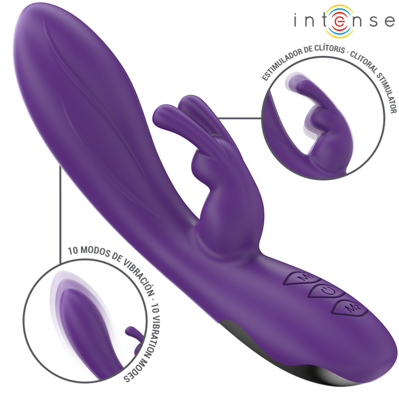img_196290_6b1cefeca736fe170d824b04f9e7f249_1.png INTENSE - VIBRATORE RANDALL RABBIT 10 VIBRAZIONI VIOLA - immagine 1